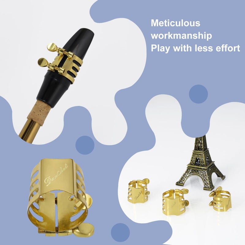 Danchet Tenor Saxophone Ligature Double Screws Gold Tenor Saxophone Ligature Fastener - Image 3